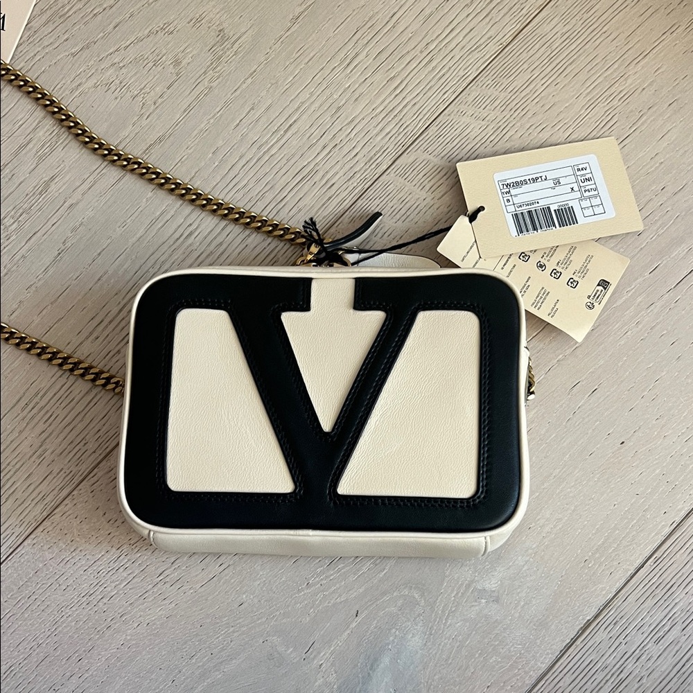 Valentino Black and White Designer Crossbody Bag